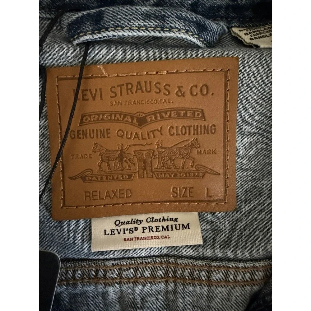 Levi’s Type II Selvedge Big E Trucker Jacket Large Blue Denim Relaxed NWT IREG